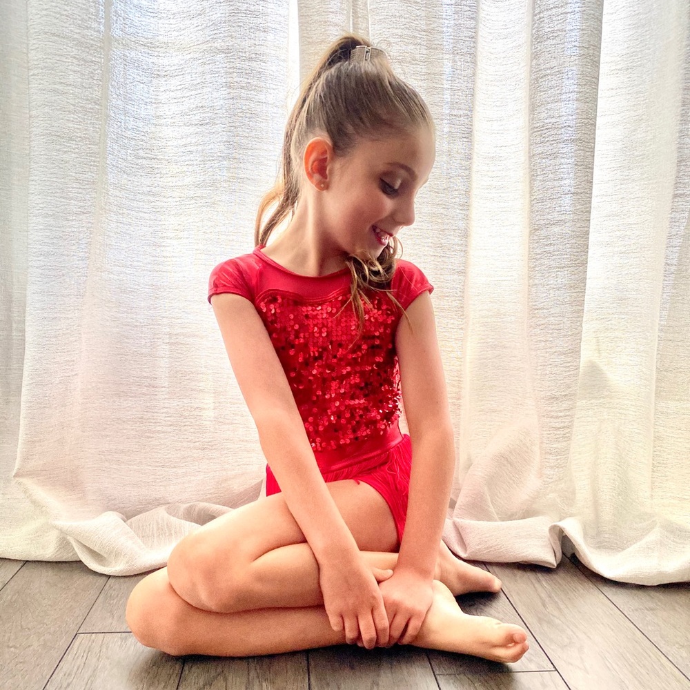 Red Fringe and sequin dance costume